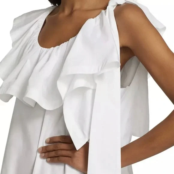 3.1 Phillip Lim Asymmetric Ruffle Cotton Mini Dress Size 2